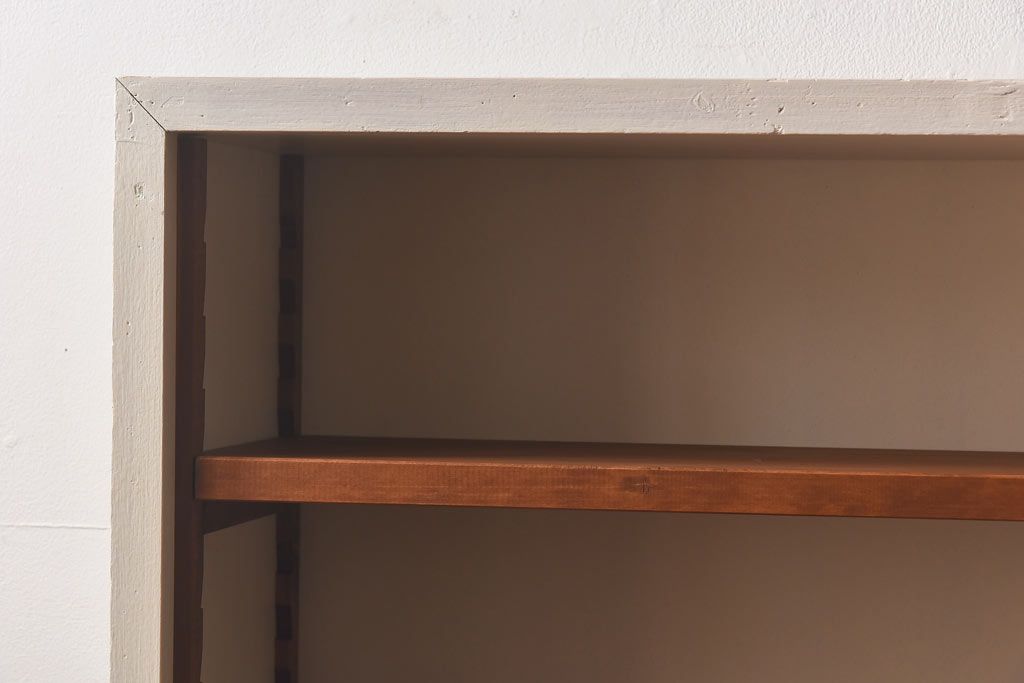 ペイント家具　ナチュラルなお部屋にぴったりな明るい色合いのオープンラック(陳列棚、本棚、ブックシェルフ)