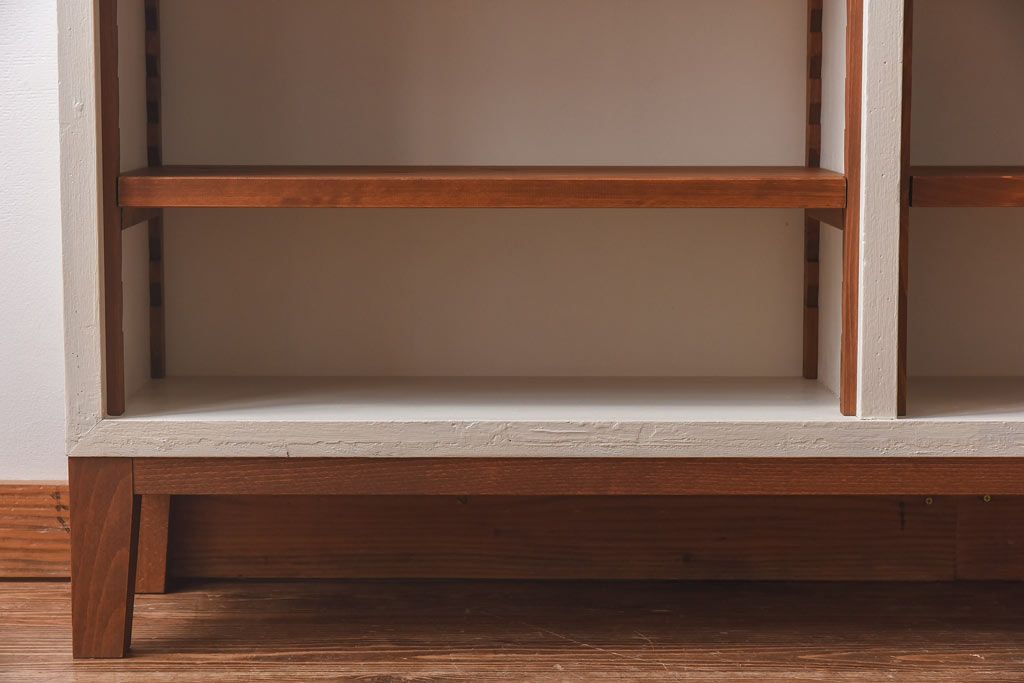 ペイント家具　ナチュラルなお部屋にぴったりな明るい色合いのオープンラック(陳列棚、本棚、ブックシェルフ)