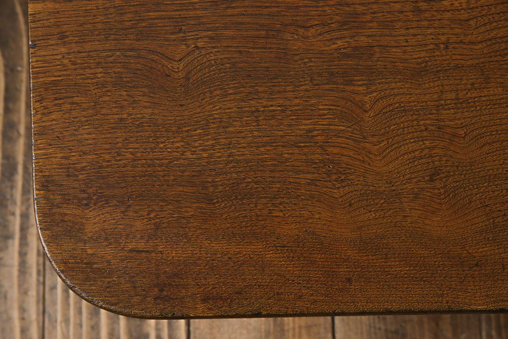 レトロ家具　昭和レトロ　栓材一枚板　懐かしさ漂う味わい深い風合いのちゃぶ台(座卓、折りたたみ机、ローテーブル)