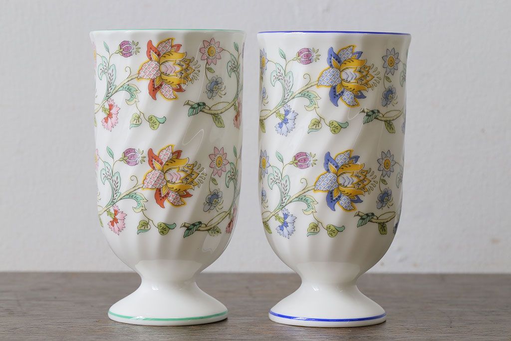 アンティーク雑貨　イギリス　MINTON(ミントン)　Haddon Hall(ハドンホール)　タンブラー2個セット(コップ)