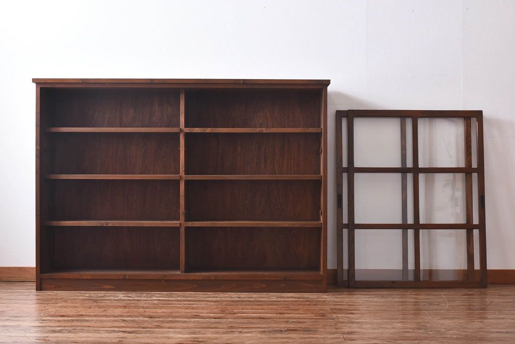 ラフジュ工房オリジナル　古い建具を活かしたガラス戸棚(食器棚、収納棚、陳列棚、キッチンボード)