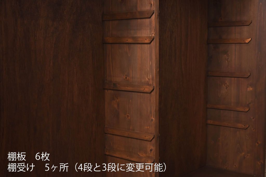 ラフジュ工房オリジナル　古い建具を活かしたガラス戸棚(食器棚、収納棚、陳列棚、キッチンボード)