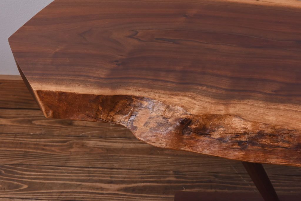 中古美品　ジョージナカシマ　桜製作所　クラロウォールナット材　MINGURENII COFFEE TABLE 　コーヒーテーブル(ジョージ・ナカシマ、ミングレンII、センターテーブル、ローテーブル、机)(定価約95万円)