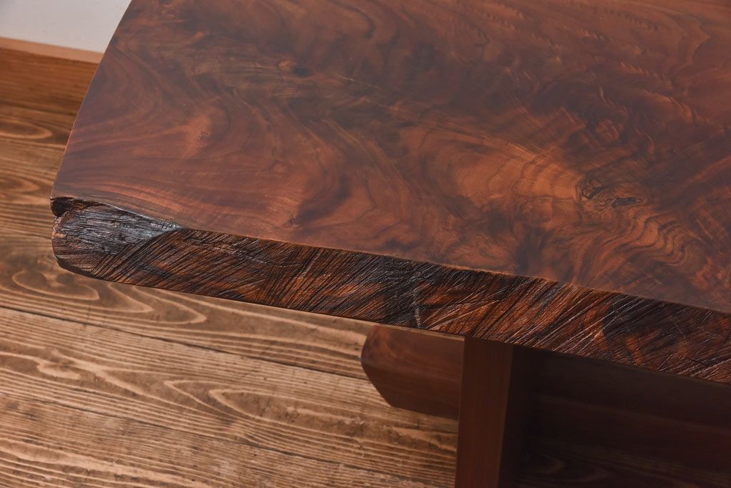 中古美品　ジョージナカシマ　桜製作所　クラロウォールナット材　MINGURENII COFFEE TABLE 　コーヒーテーブル(ジョージ・ナカシマ、ミングレンII、センターテーブル、ローテーブル、机)(定価約95万円)