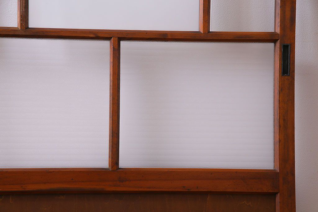 銀モールガラスが入った昭和レトロなガラス戸(引き戸、建具)
