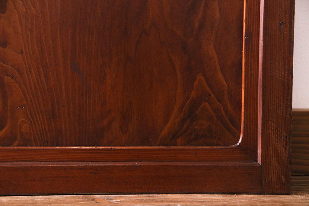 昭和期　襖が目を引く上質な組子帯戸(ガラス帯戸、引き戸、間仕切り、襖、建具)4枚セット