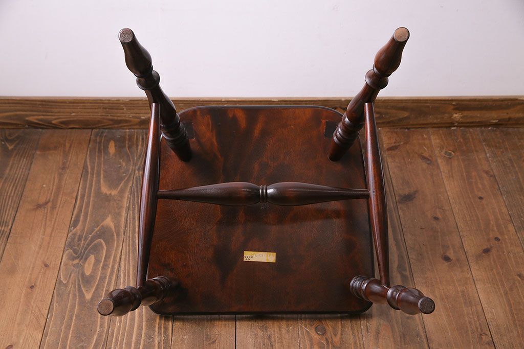 中古　松本民芸家具　#1　アンティーク調にも馴染む安川式スピンドルチェア(ダイニングチェア)(1)