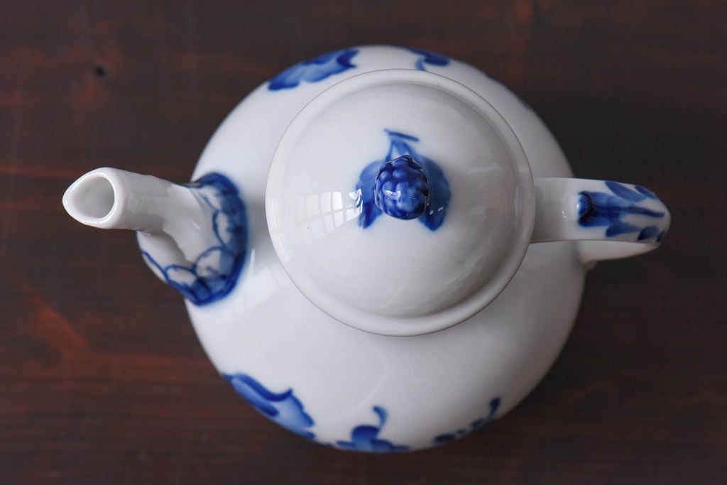 アンティーク雑貨　中古　ROYAL COPENHAGEN(ロイヤルコペンハーゲン)　ブルーフラワー　プレイン　コーヒーポット(ピッチャー、洋食器)(2)