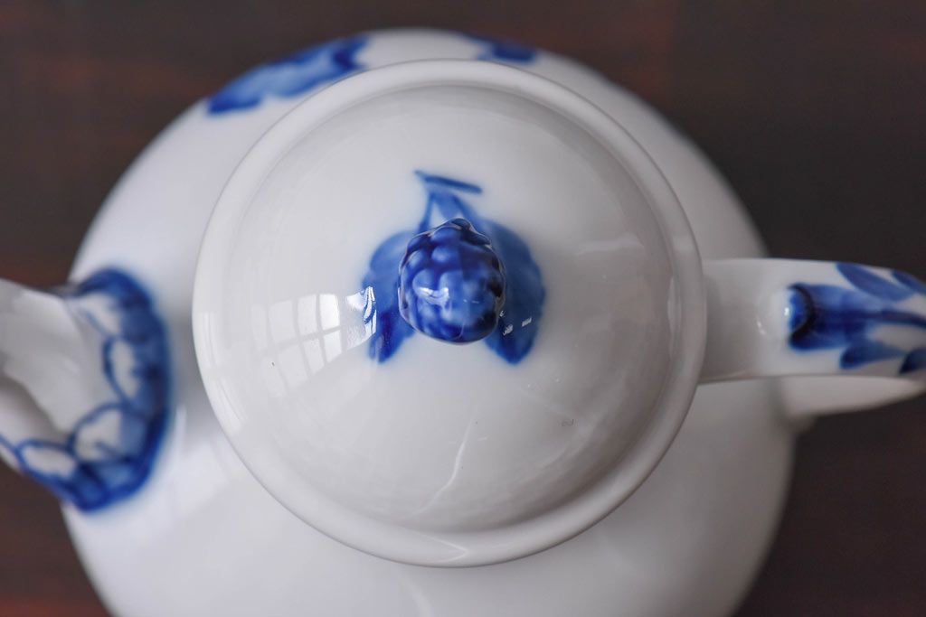 アンティーク雑貨　中古　ROYAL COPENHAGEN(ロイヤルコペンハーゲン)　ブルーフラワー　プレイン　コーヒーポット(ピッチャー、洋食器)(2)