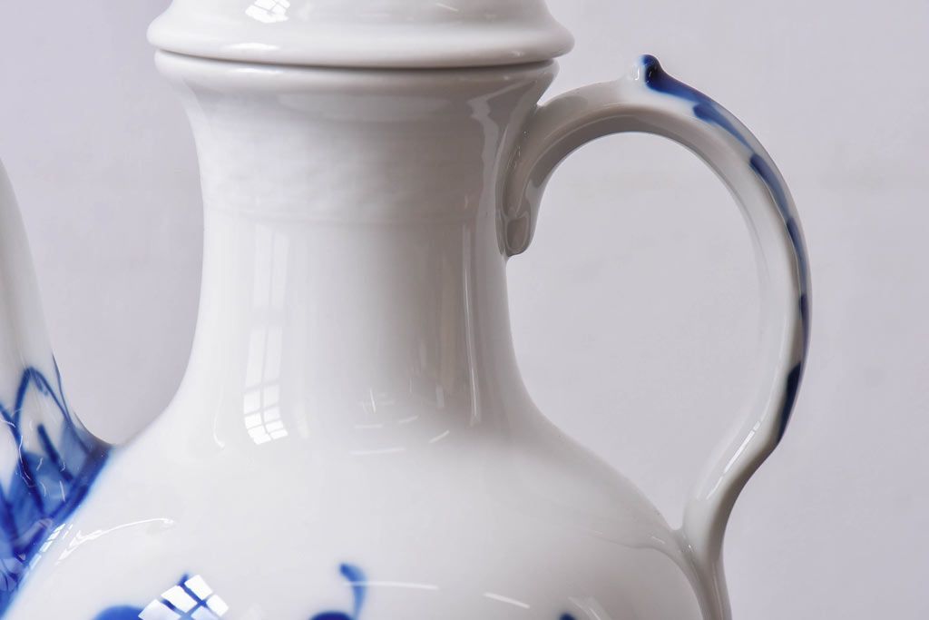 アンティーク雑貨　中古　ROYAL COPENHAGEN(ロイヤルコペンハーゲン)　ブルーフラワー　プレイン　コーヒーポット(ピッチャー、洋食器)(2)