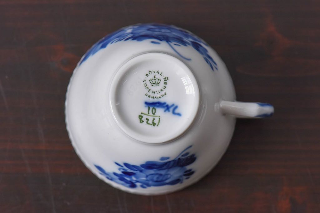 アンティーク雑貨　中古　ROYAL COPENHAGEN(ロイヤルコペンハーゲン)　blue flower　カップ&ソーサー(コーヒーカップ、洋食器)2客セット