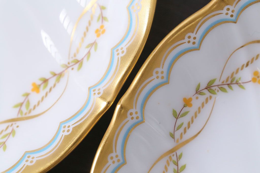 アンティーク雑貨　中古　ノリタケ(Noritake、則武)　ダイヤモンドコレクション印　カップ&ソーサー2客セット(洋食器)(1)