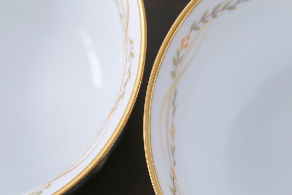 アンティーク雑貨　中古　ノリタケ(Noritake、則武)　ダイヤモンドコレクション印　カップ&ソーサー2客セット(洋食器)(2)