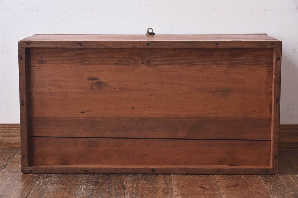 アンティーク雑貨　内面ブリキ張り　レトロな雰囲気づくりにおすすめの木箱(収納箱)
