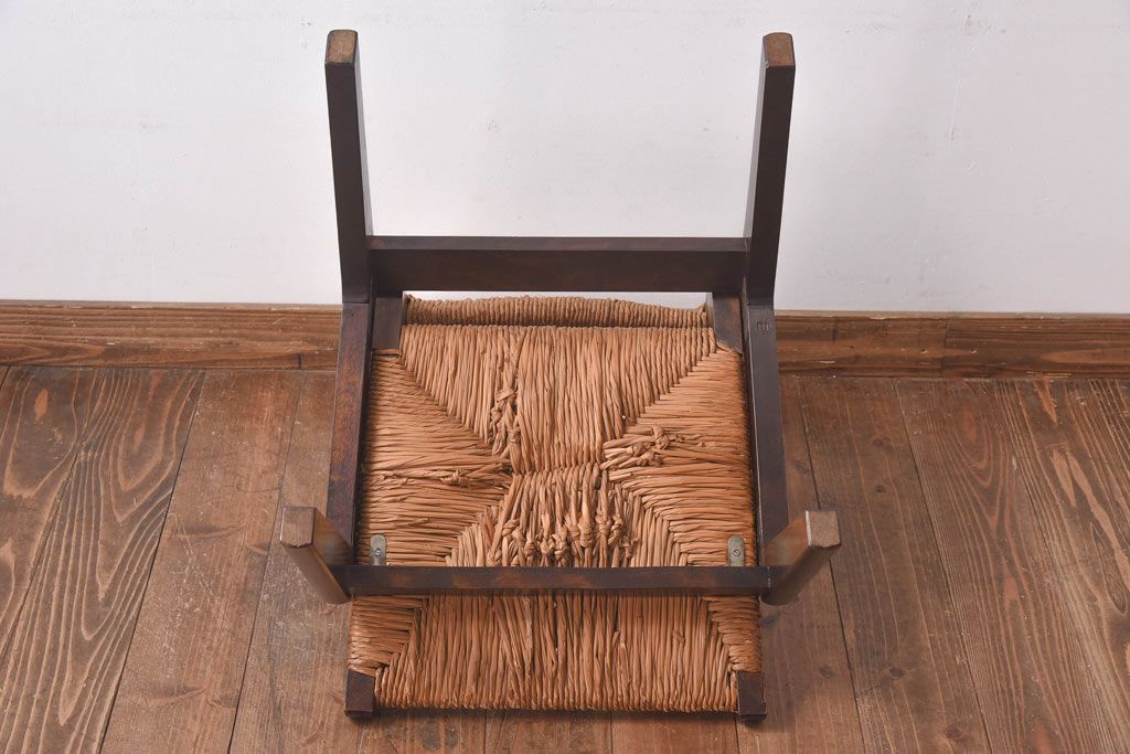 中古　松本民芸家具　ビンテージ　#520L型　ラッシチェア(ダイニングチェア、椅子)