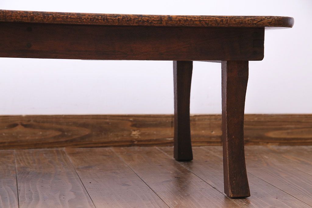 レトロ家具　昭和レトロ　栓材　和を感じる木目の角ちゃぶ台(座卓、ローテーブル)