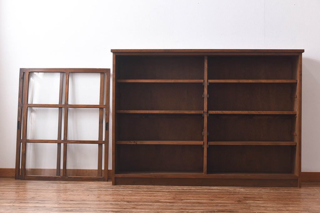 ラフジュ工房オリジナル　古い建具を活かしたガラス戸棚(食器棚、収納棚、陳列棚、キッチンボード)(1)