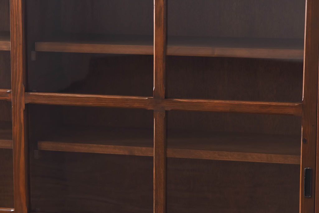 ラフジュ工房オリジナル　古い建具を活かしたガラス戸棚(食器棚、収納棚、陳列棚、キッチンボード)(1)