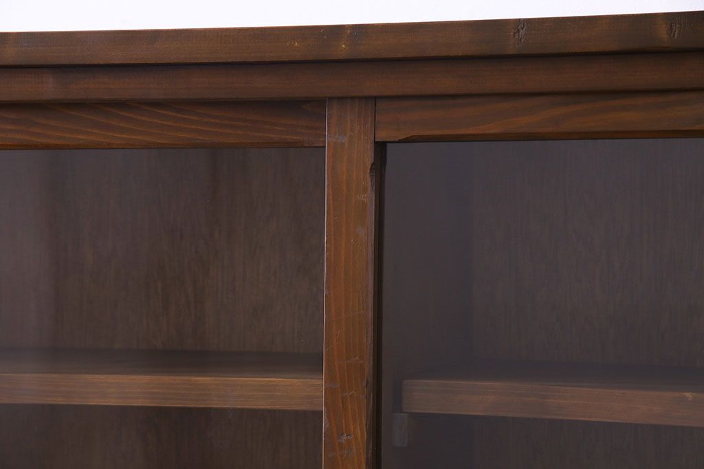 ラフジュ工房オリジナル　古い建具を活かしたガラス戸棚(食器棚、収納棚、陳列棚、キッチンボード)(2)