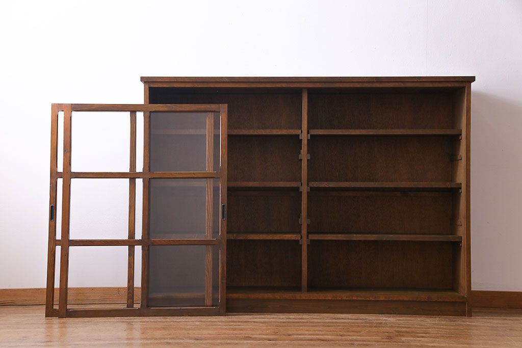 ラフジュ工房オリジナル　古い建具を活かしたガラス戸棚(食器棚、収納棚、陳列棚、キッチンボード)(3)