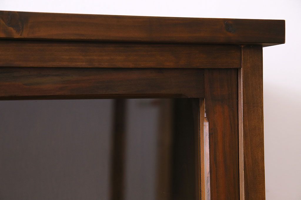 ラフジュ工房オリジナル　古い建具を活かしたガラス戸棚(食器棚、収納棚、陳列棚、キッチンボード)(3)
