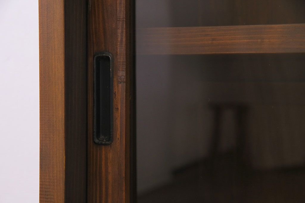ラフジュ工房オリジナル　古い建具を活かしたガラス戸棚(食器棚、収納棚、陳列棚、キッチンボード)(3)