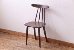 アンティーク家具　デンマーク　チーク材　シンプルで格好良いダイニングチェア(スティックバックチェア、椅子、イス)