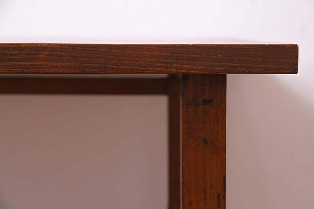 昭和初期　天板ヒノキ材製　木の温かみが漂うリメイクセンターテーブル(ローテーブル、リビングテーブル)(2)