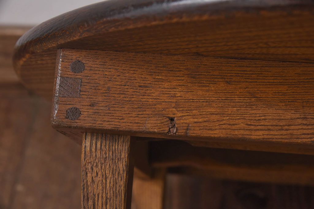レトロ家具　昭和レトロ　シンプルなデザインの折り畳み式ローテーブル(ちゃぶ台、座卓)(1)