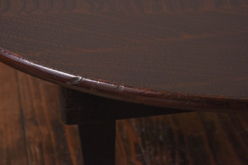 レトロ家具　昭和レトロ　シンプルなデザインの折り畳み式ローテーブル(ちゃぶ台、座卓)(2)