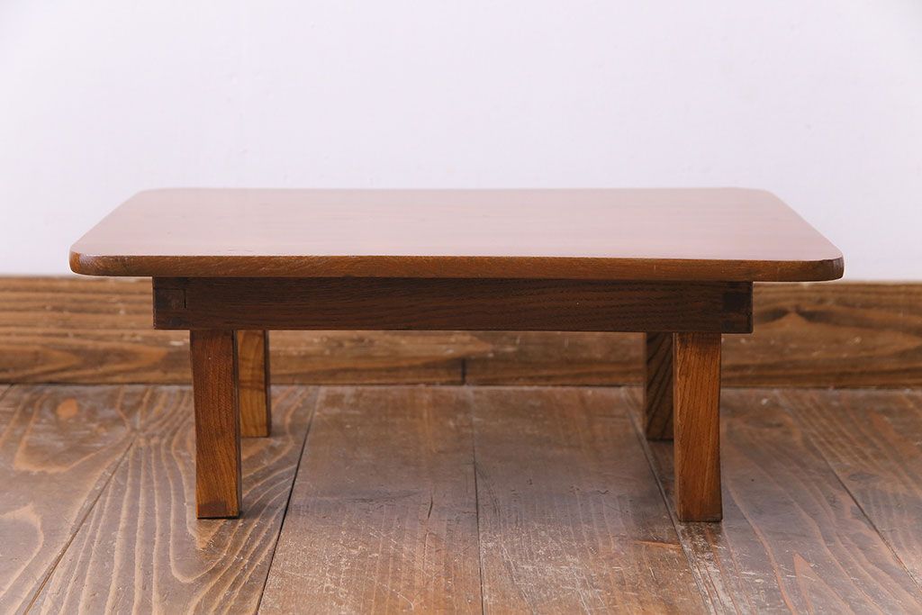 レトロ家具　昭和レトロ　栓材　和を感じる佇まいが魅力の角ちゃぶ台(ローテーブル、座卓)(3)