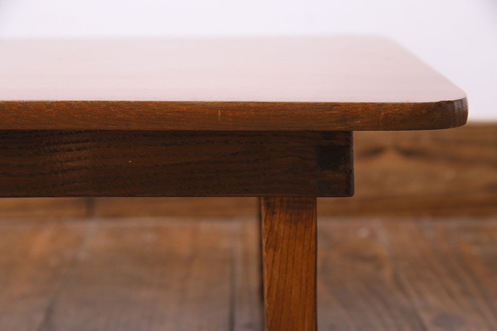 レトロ家具　昭和レトロ　栓材　和を感じる佇まいが魅力の角ちゃぶ台(ローテーブル、座卓)(3)