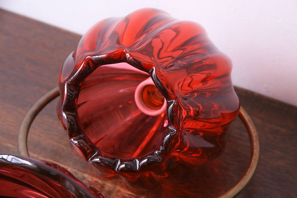 昭和期 IWATA GLASS(イワタグラス、岩田工芸硝子) 赤いガラスの
