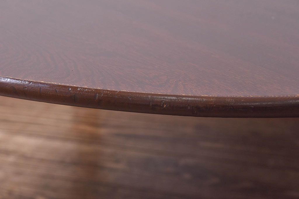 レトロ家具　昭和レトロ　栓材　和テイストの演出にぴったりの丸ちゃぶ台(ローテーブル、センターテーブル、座卓)
