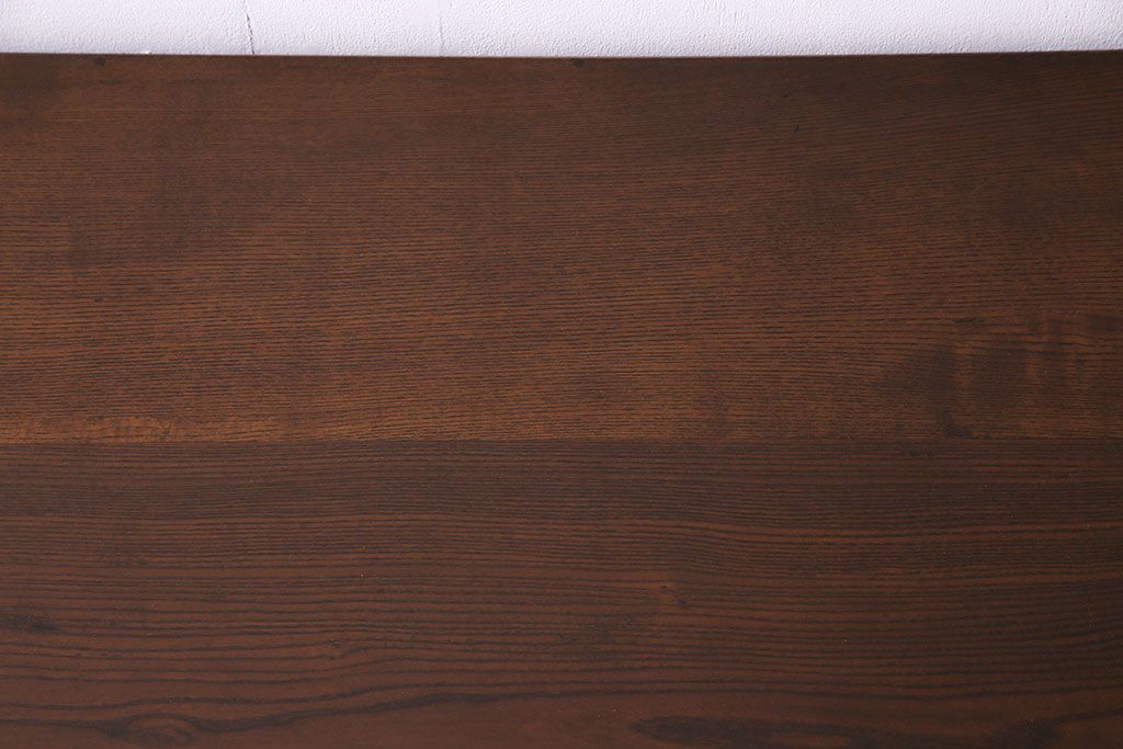 昭和中期　美品!ナラ材　風格のある佇まいの組み立て式両袖机(ワークデスク、在宅ワーク、在宅用、作業台)