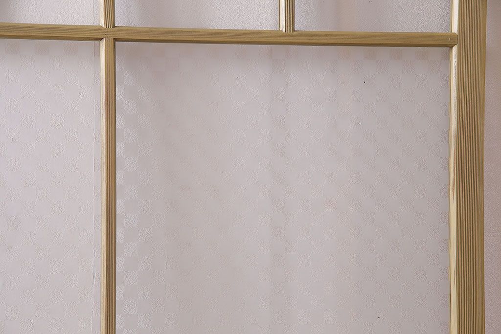 ペイント建具　当店オリジナルガラス　レトロな雰囲気が魅力のガラス格子戸2枚セット(引き戸)(2)