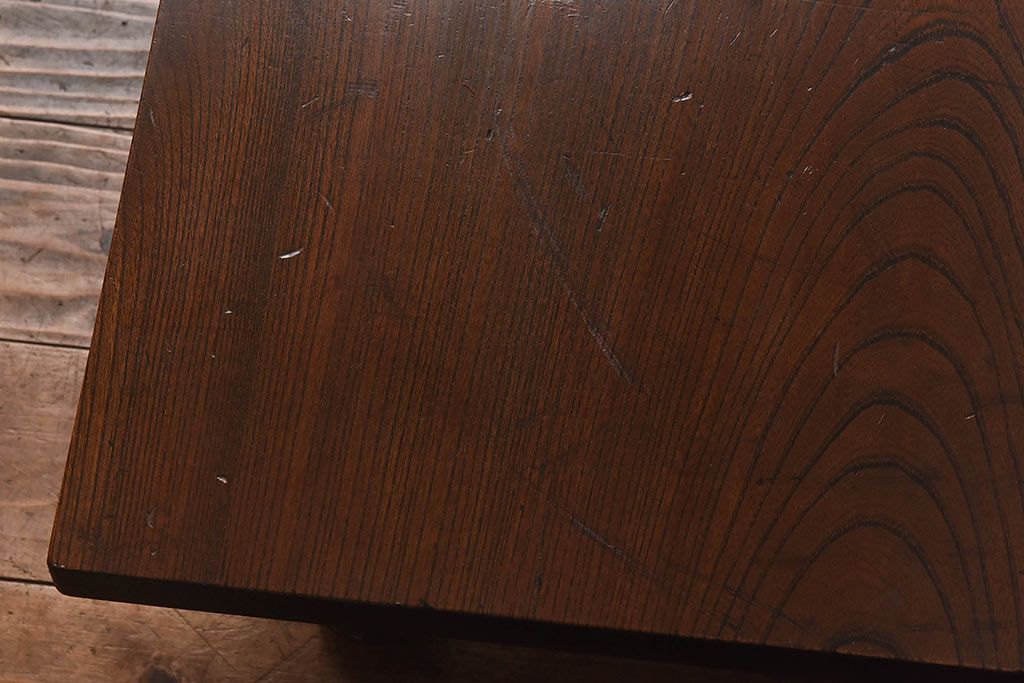 特別価格 ケヤキのセンターテーブル 無骨な鉄筋脚 ローテーブル 