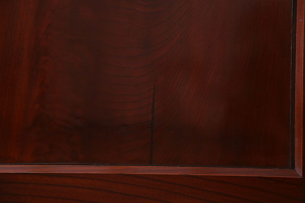 和製アンティーク　総ケヤキ材　力強い杢目が重厚感を醸し出す板戸(建具、引き戸)2枚組