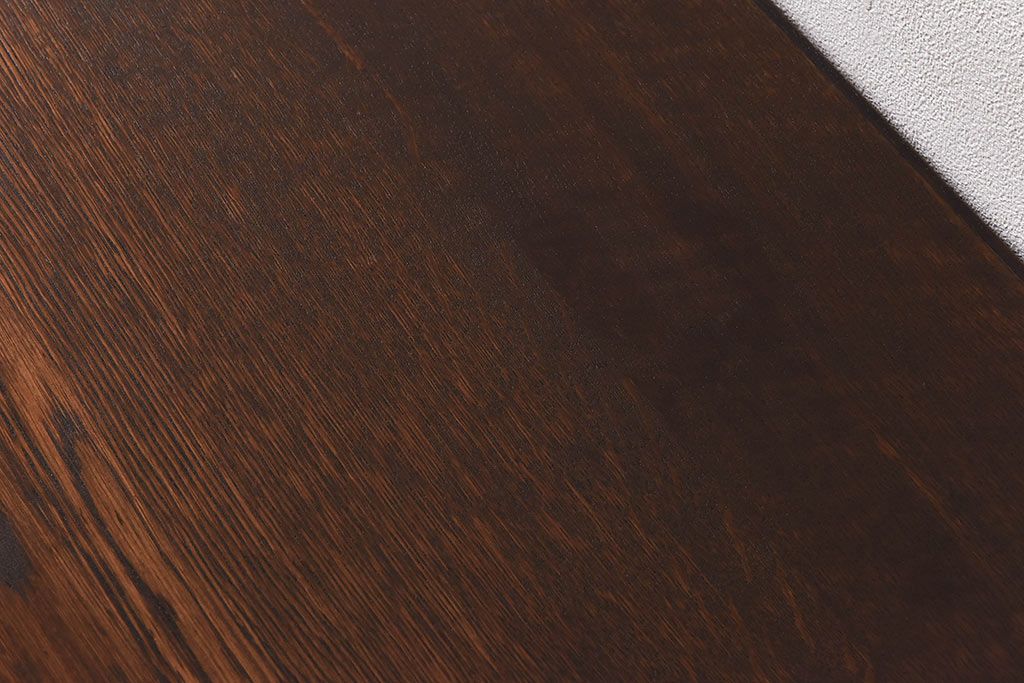 レトロ家具　昭和レトロ　ナラ材製　古い木の落ち着いた雰囲気が魅力の薄型デスク(片袖机、在宅ワーク、在宅用作業台、ワークデスク)