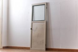 ペイント家具　昭和レトロな雰囲気溢れる当時物ガラス入りのドア(扉、建具)