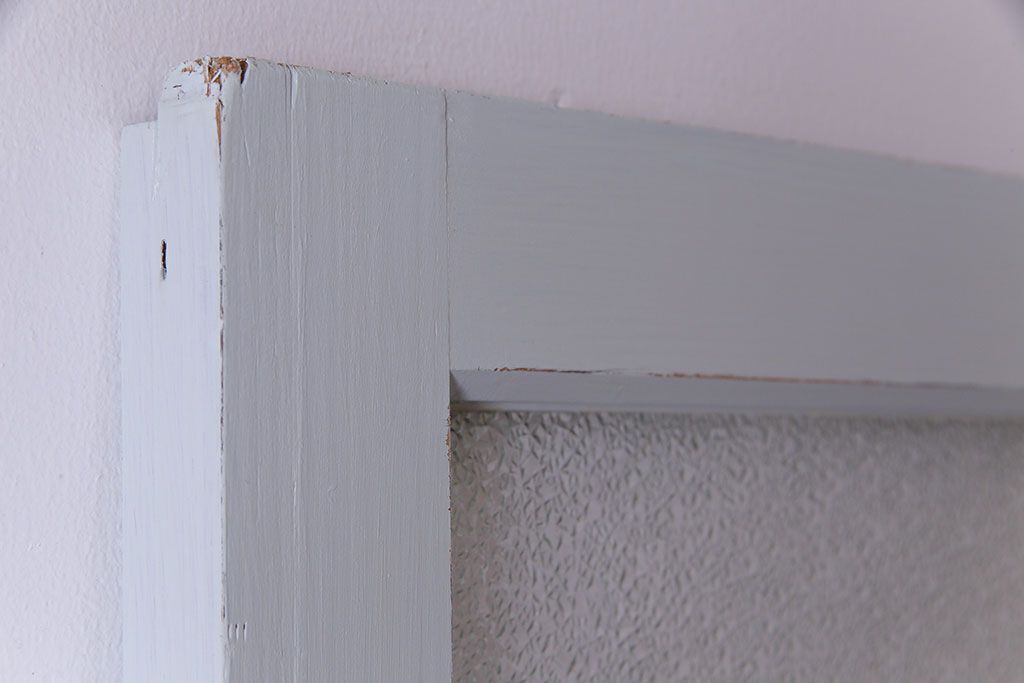 ペイント建具　シャビーな雰囲気が魅力的なダイヤガラス入りの引き戸1枚(ガラス戸、仕切り戸)