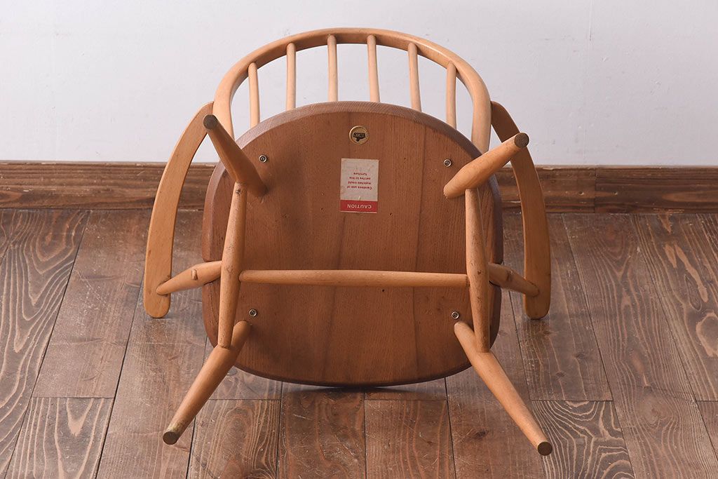 イギリス家具　ERCOL(アーコール) ローバック　ウィンザーアームチェア(ダイニングチェア)