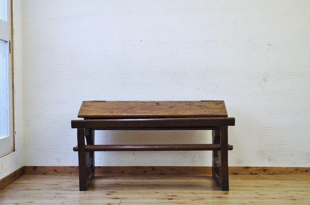 アンティーク家具　イギリスアンティーク!!とても古い2人掛けスクールデスク