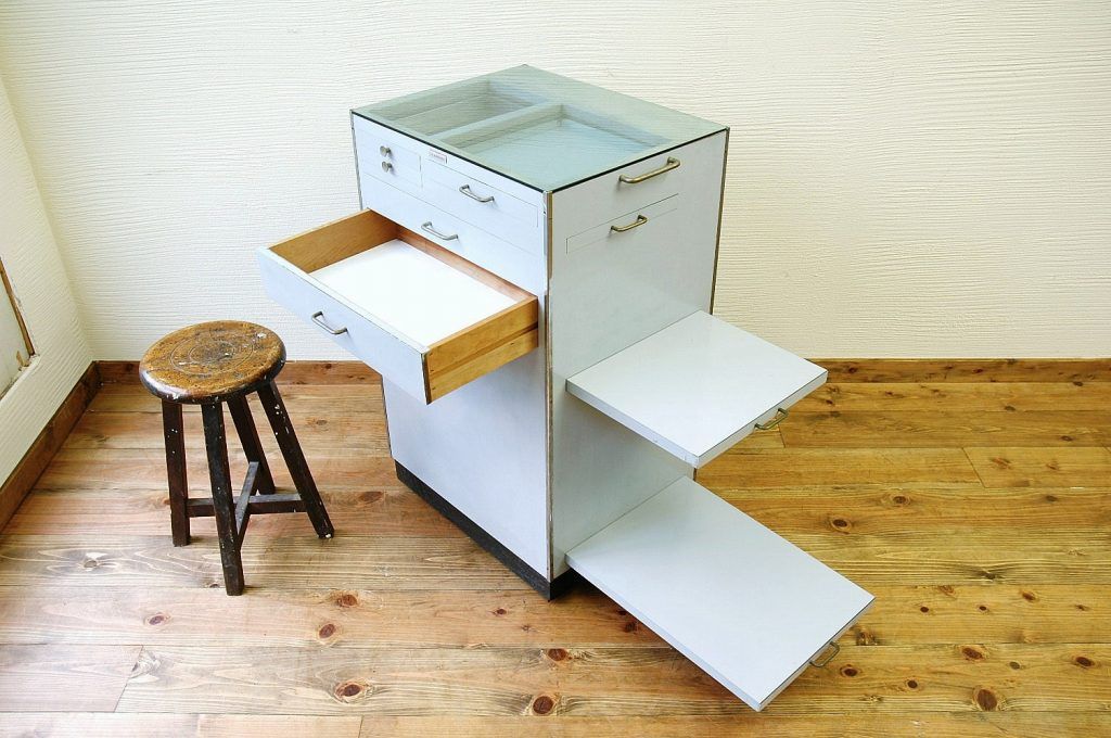 アンティーク家具　珍品!古い歯医者のデンタルキャビネット　