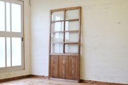 ★珍品!古い木味の小窓付き引き戸1枚2