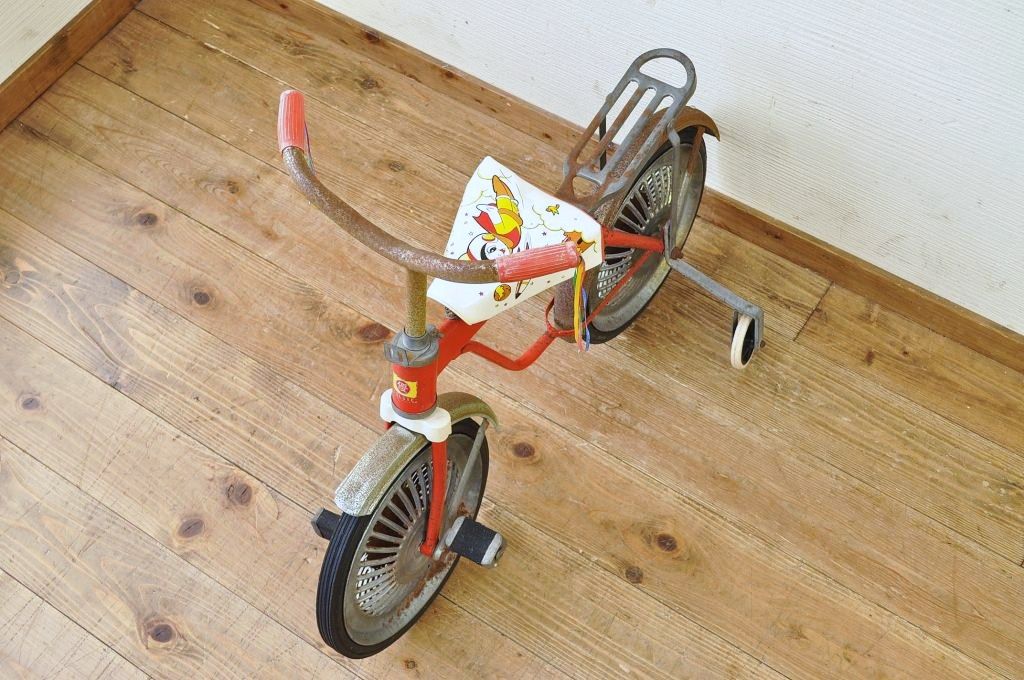 アンティーク雑貨　デッドストック品　古い子供自転車(三輪車)3