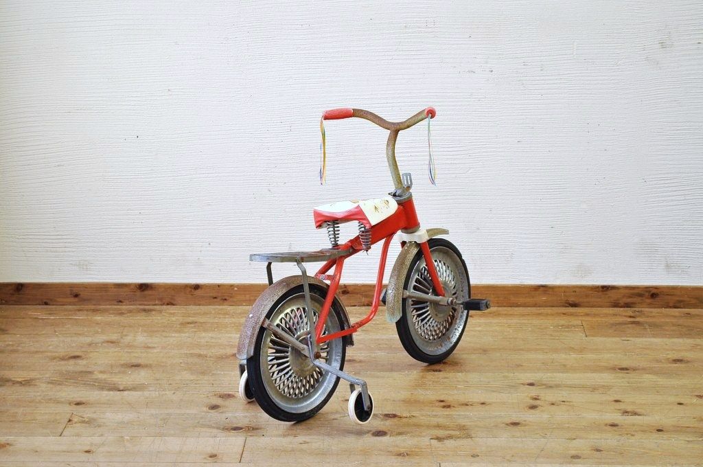 アンティーク雑貨　デッドストック品　古い子供自転車(三輪車)3