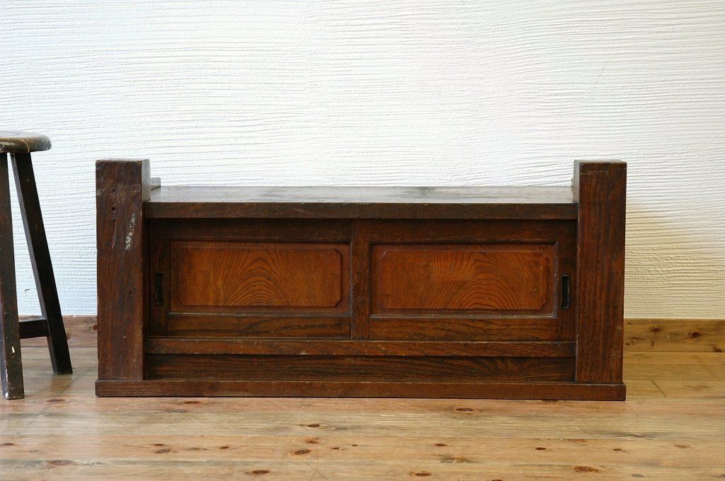 アンティーク家具　重厚!古い欅材の大振りな置床
