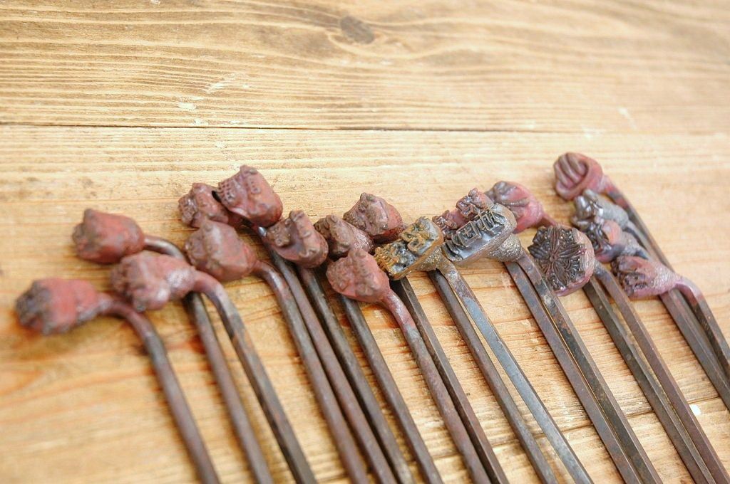 アンティーク雑貨 珍品希少!古い和菓子屋の焼印まとめて1