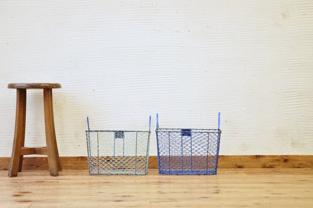 アンティーク雑貨　レトロなカゴ2個セット